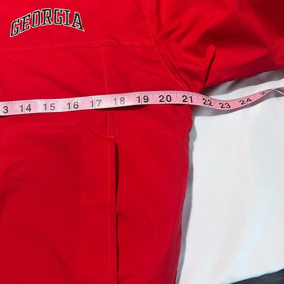 Starter Georgia Bulldogs Jacket L Vintage 90s Hooded Spellout Red Distressed - Picture 6 of 15